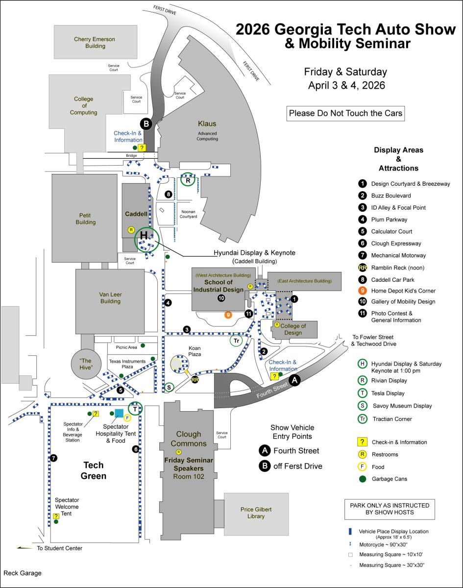 2026 Georgia Tech Auto Show and Mobility Seminar Map of the event